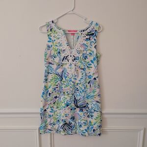 Lilly Pulitzer Floral Sleeveless Dress with Lace Detail